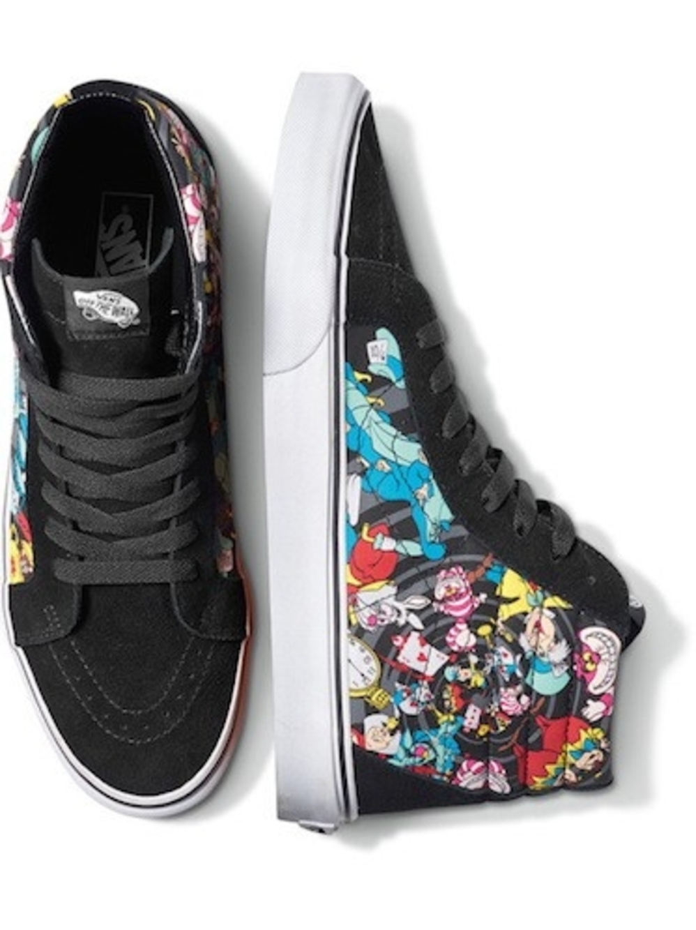 Vans High Top Sneakers Black with Multicolor Cartoon Print